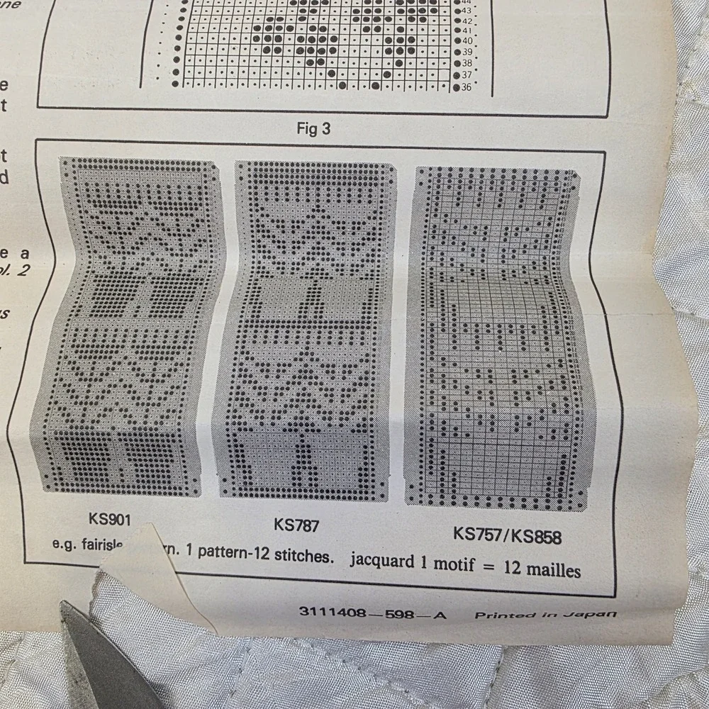 Toyota Knitting Machine Pop Punch Card Puncher Custom  Knitting for Own Designs